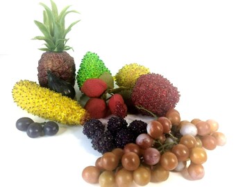 Vintage 1960 Push Pin cuentas imitación fruta MCM decoración de cocina