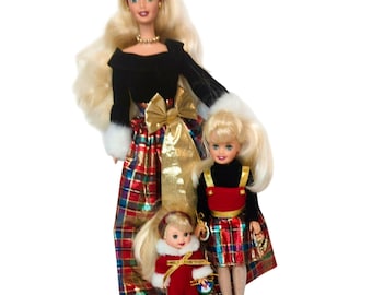 Ensemble de poupées de Noël Barbie Kelly et Stacie des Fêtes, 1998 #19809