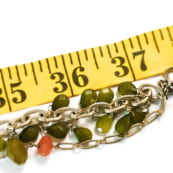 Fossil Multi-Color Beaded Long Chain Necklace Wit… - image 5