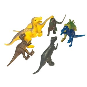 Vintage Miniatur-Dinosaurier-Lot mit 7 Spielzeugfiguren, 1 bis 2 Zoll groß