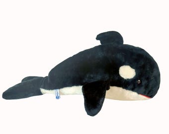 Sea World 1986 Shamu Orca Killer Whale Plush Toy Stuffed Animal 22"