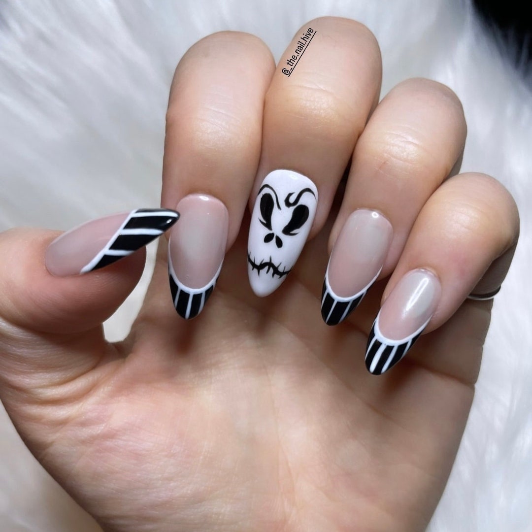 Jack Skellington Halloween Press on Nails Halloween Nails Etsy