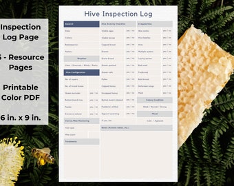 Apiary Journal Beekeeping Log & Colony Tracker - Printable PDF - 6 in. x 9 in.