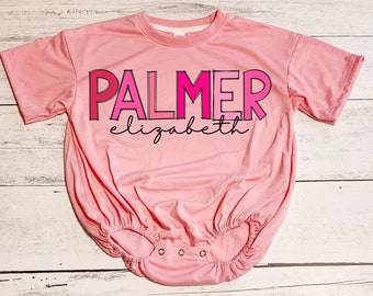 Girl Personalized Name Bubble Romper