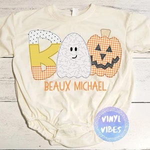 Personalized Boo Baby Romper – Halloween Infant Bubble Outfit – Custom Name Bodysuit – Spooky Season Baby Clothes – Fall Baby Gift