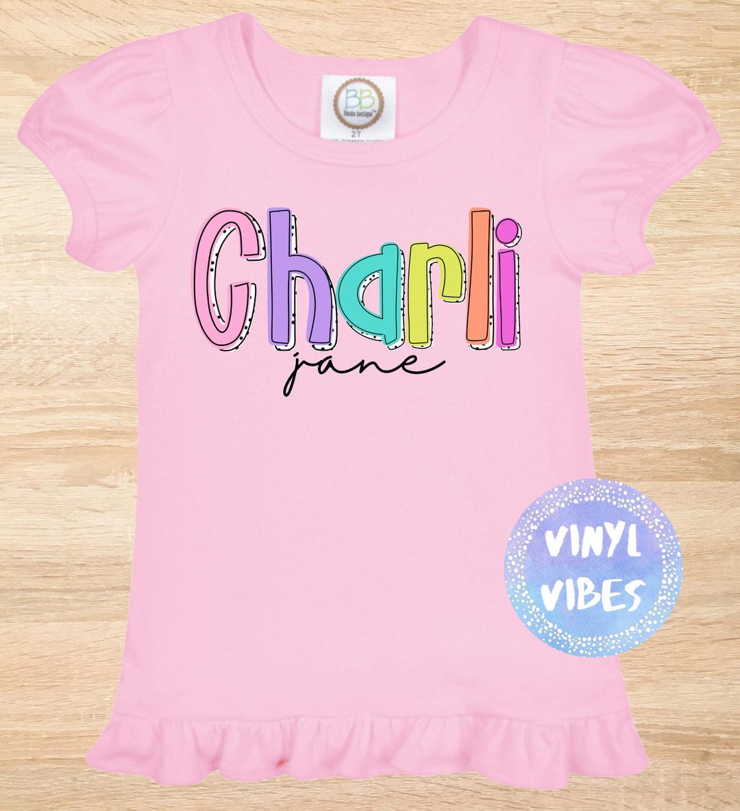 Personalized Rainbow Name Ruffle T-shirt - Custom Girl's Tee - Etsy