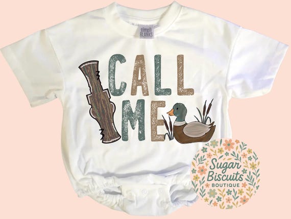 Duck hunting baby romper, Call Me romper, hunting themed baby outfit, baby boy bubble, outdoor baby gift, southern baby outfit