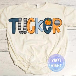 Boy Fall Pumpkin Personalized Bubble Romper