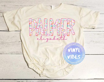 Girl Personalized Name Summer Bubble Romper