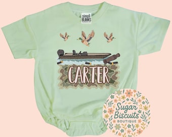 Personalized Duck Hunting Baby Outfit, Custom Name Camo Baby Romper, Hunting Baby Outfit, Duck Hunting Baby Shirt, Baby Boy Hunting Outfit