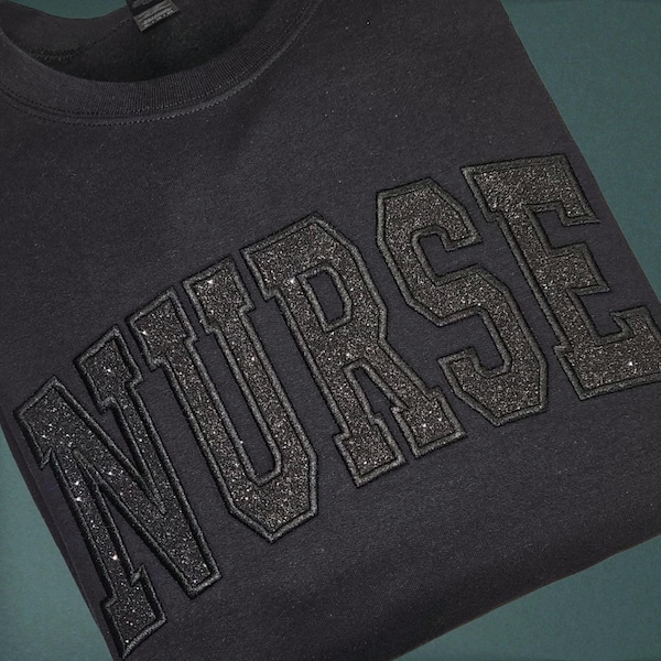 Custom Glitter Letter Applique Sweatshirt | Personalized Name Tee | Custom Gift |Custom Sweatshirt | Embroidery Style Applique, Holiday Gift