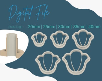 20-40mm 5 sizes Flower Shape Polymer Clay Cutter Digital File, Flower Polymer Clay Cutter STL File, Flower Digital File,Jewellery Cutter