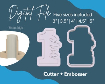 Number One Birthday Cookie Cutter Digital File 1st Birthday STL File One Year Old Baby Embosser STL Debosser STL Cookie Cutter First Bday