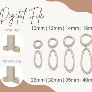 4 Sizes Abstract Shapes Polymer Clay Cutter Digital File, Abstract Shapes Polymer Clay Cutter STL File, Custom Cutter Digital File,