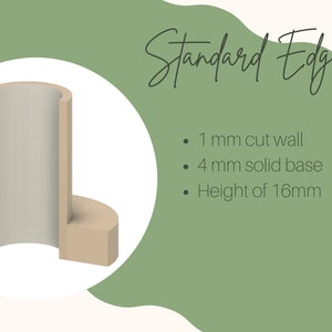 May include: A 3D rendering of a standard edge candle holder with a 1 mm cut wall, 4 mm solid base, and a height of 16 mm.