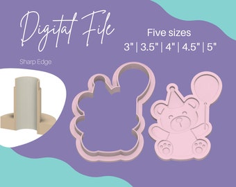 5 tamaños Teddy Bear Balloon Cookie Cutter Archivo digital Teddy Bear STL Archivo Teddy Bear Embosser STL Teddy Bear Debosser STL Cookie Cutter