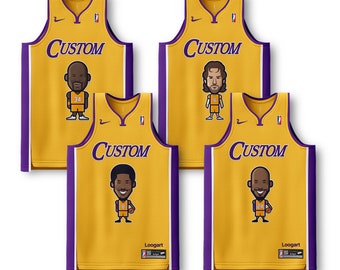 Loogart L.A. Lake Show Gold basketball jerseys