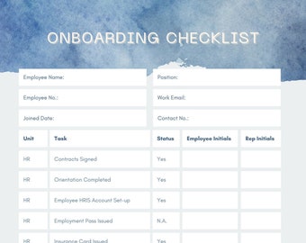Onboarding Checklist - Exit Checklist