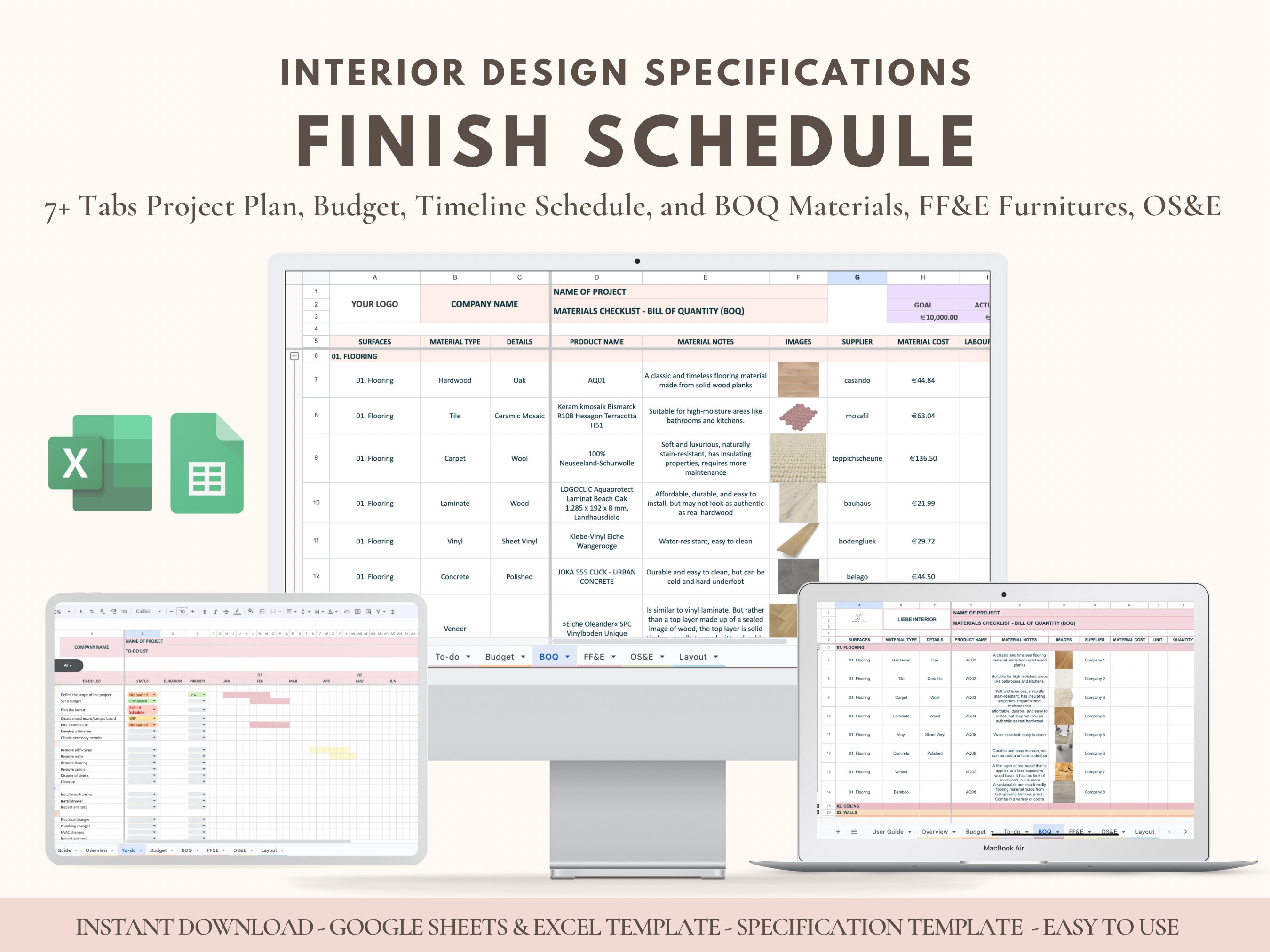 Interior Design Specification Template Renovation Planner Etsy Interior Design Specification Template Renovation Planner Etsy