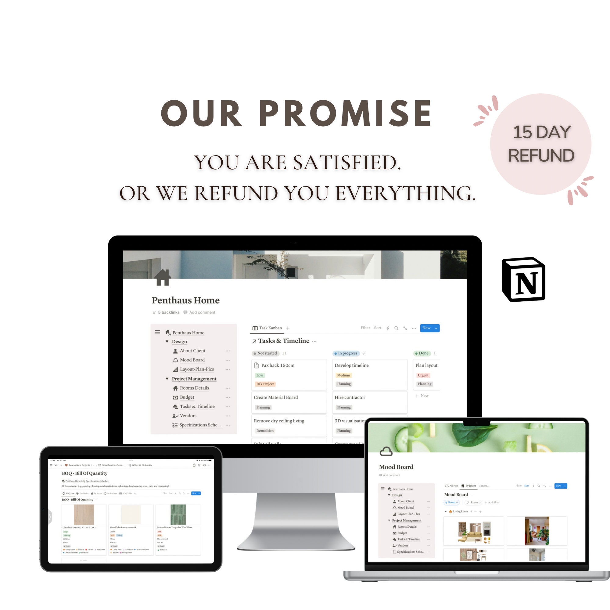 Notion Renovation Planner Template: Interior Design Specifications ...