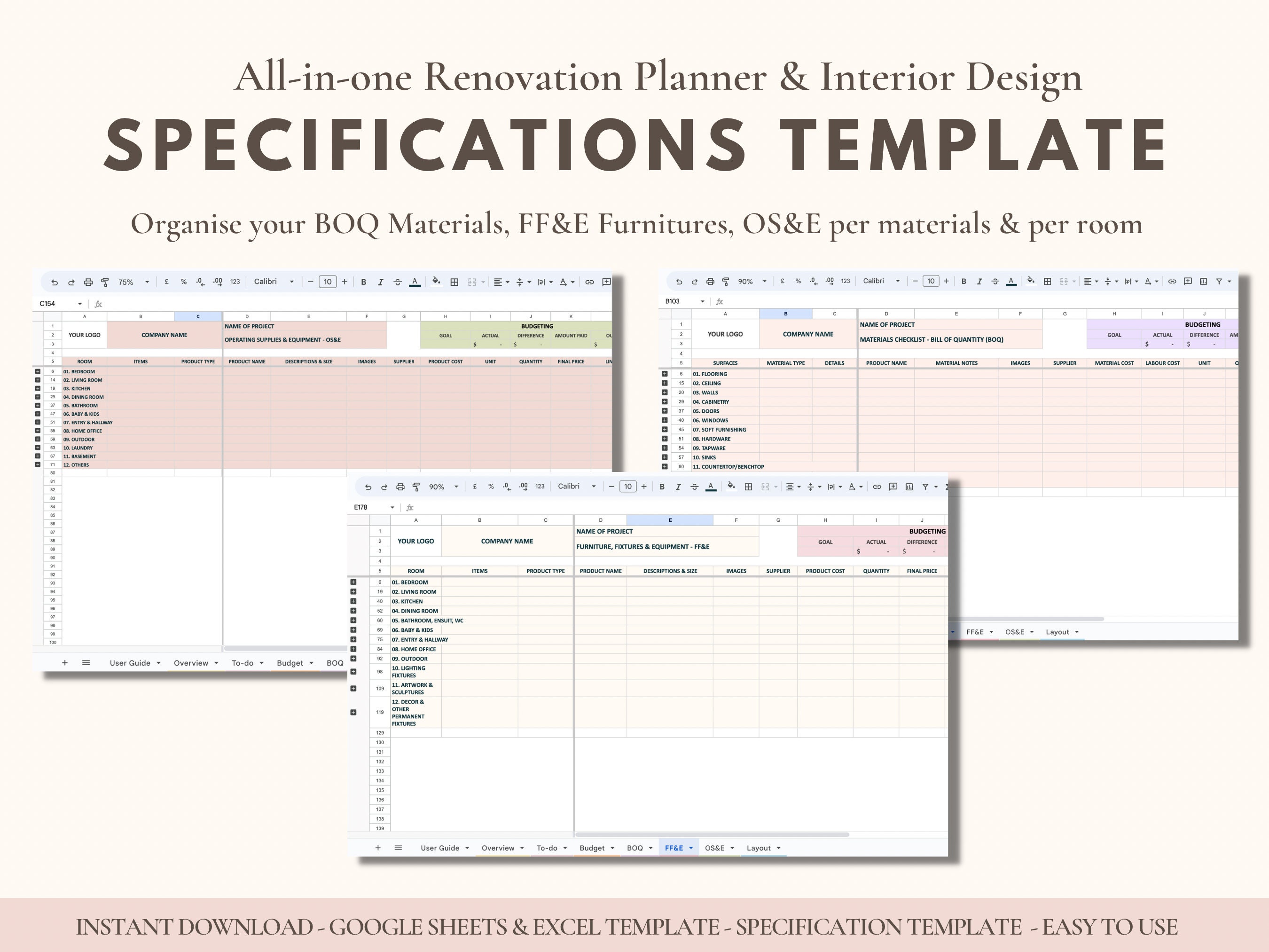 Interior Design Specification Template Renovation Planner Timeline Interior Design Specification Template Renovation Planner Timeline