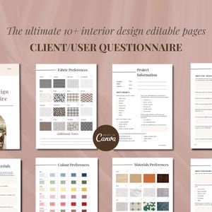 Interior Design Client Questionnaire Template | Editable in Canva Designer Form for Home Renovation, Room Makeover & Client Onboarding