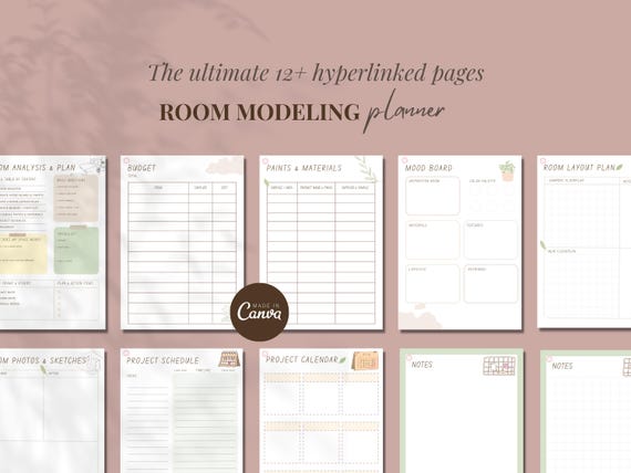 Digital Home Remodeling Planner – Editable Canva Renovation, Budget & Project Management Template with Moodboard