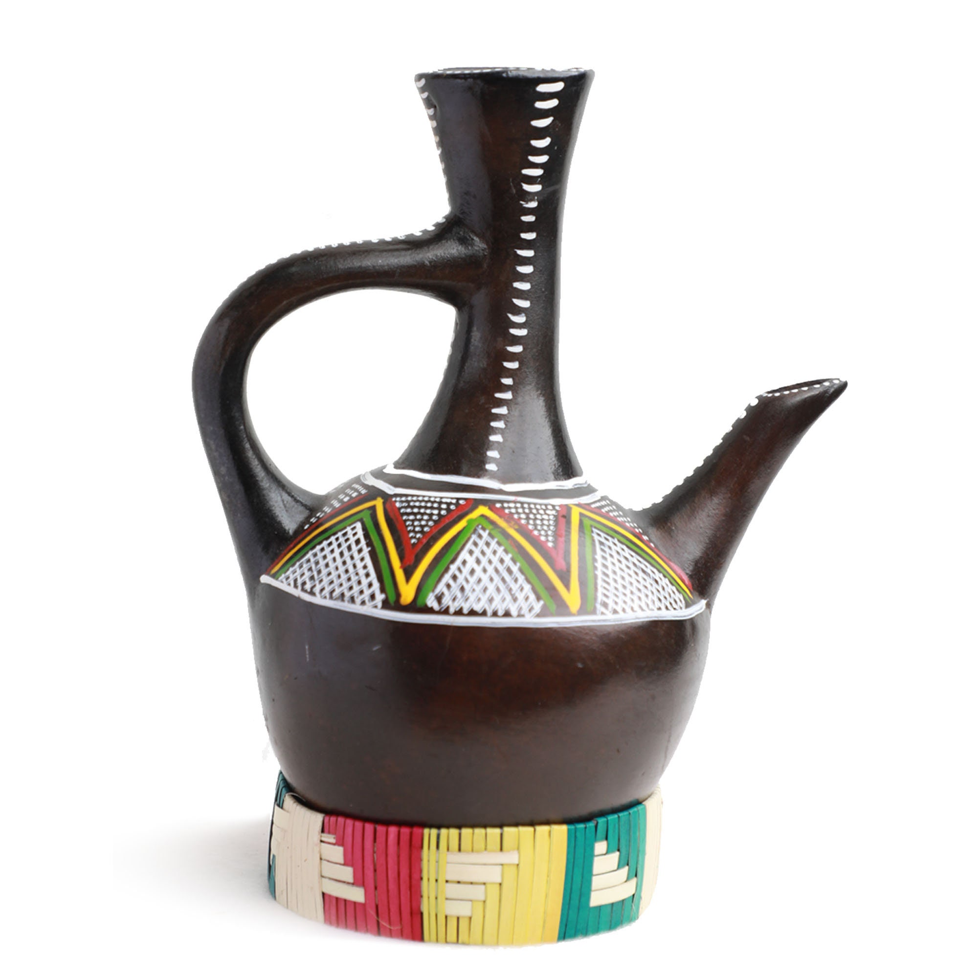 Ethiopian Clay Jebena - Coffee Pot - Medium - 12 oz