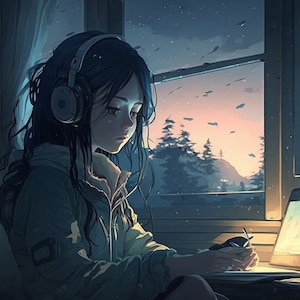 LOFI Pack of 100 anime style images, lo-fi illustrations for videos