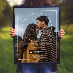 Jubiläumsgeschenk für Paare, personalisierte Sternenkarte