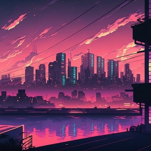 LOFI Landscapes and Locations Pack of 100 Anime style Images, lo-fi illustrations for videos