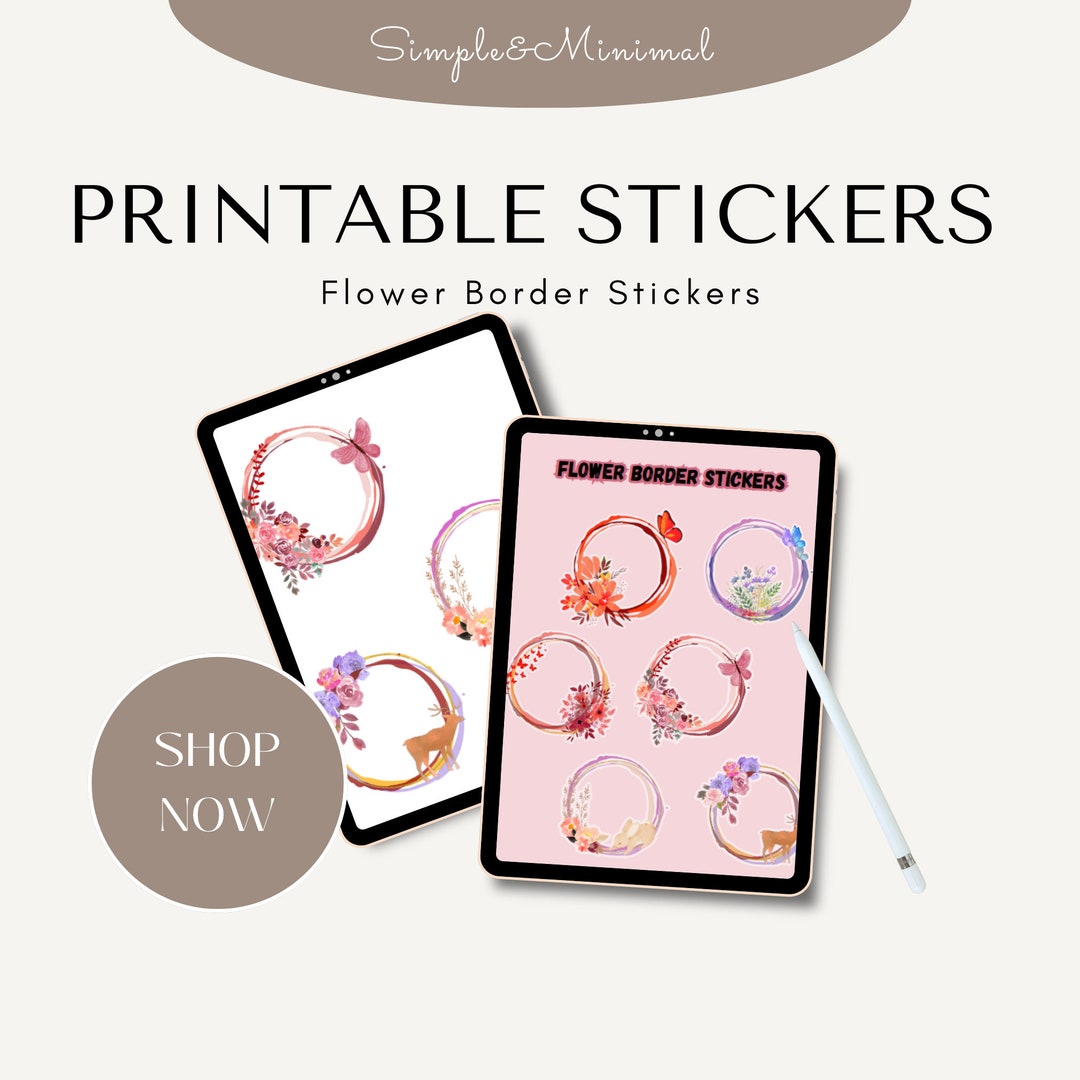 Blossom & Beyond Transparent Flower Border Stickers for Etsy