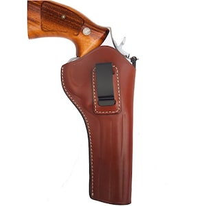 IWB Leather Holster for Smith & Wesson, Colt King Cobra, Colt Python and Ruger GP100 | Fits 6 Round, 6&quot; Inch Barrels | Dazzling Holster