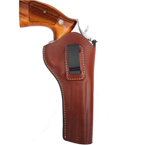 Dazzling Holster | IWB Leather Holster for Smith and Wesson & Ruger GP100 (1704/1707/1759) | 6 Round-6" Inch Barrels