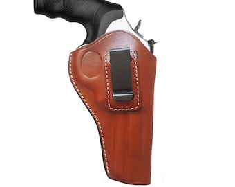 Leather IWB Holster, Fits S&W, Colt, Ruger 4-4.25" Barrels