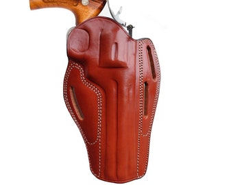 Dazzling Holster | OWB Leather Holster for Smith and Wesson & Ruger GP100 | 6 Round-6" Inch Barrels