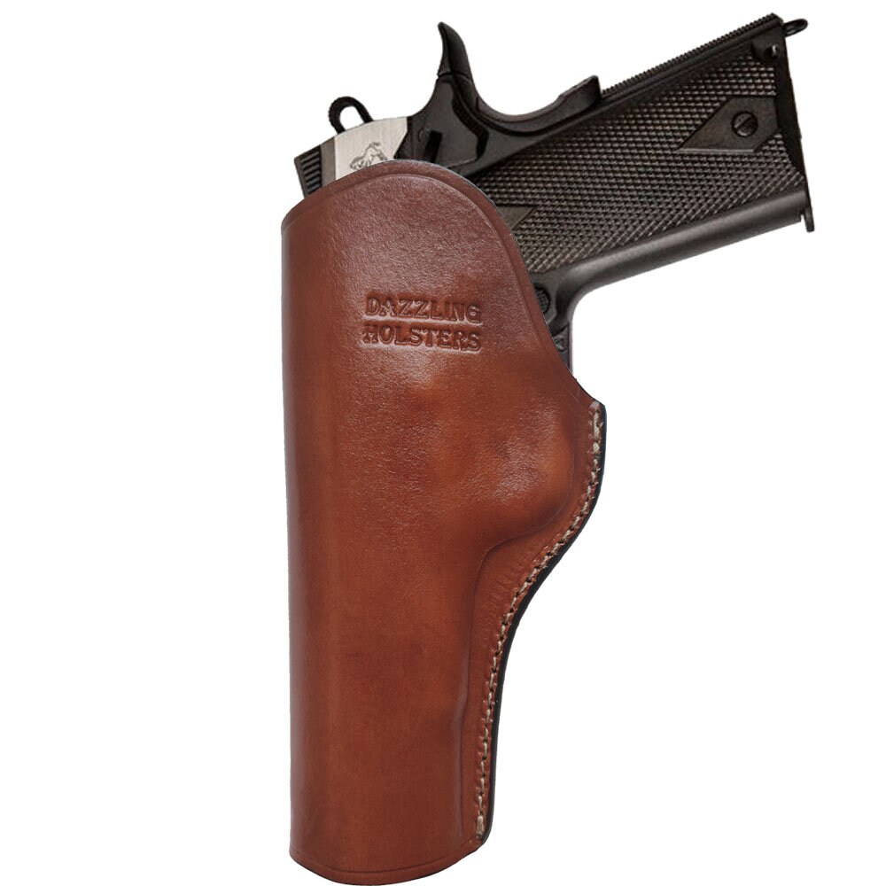VlaMiTex Lederholster B23 – Für Colt 1911 & Kompatible Modelle, OWB, Rechts, Gürtel Bis 5 Cm, Offene Mündung VlaMiTex Lederholster B23 – Für Colt 1911 & Kompatible Modelle, OWB, Rechts, Gürtel Bis 5 Cm, Offene Mündung