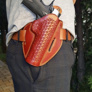 Dazzling Holster Fits Most 1911 5' Style Handguns Colt, Para, Kimber, S&W, Sig Sauer, Browning HP and More Basketweave image 3