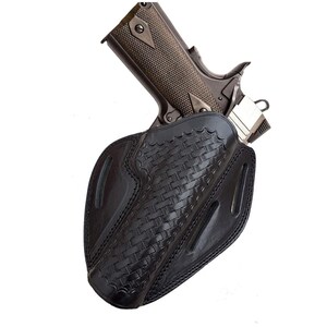 Dazzling Holster Fits Most 1911 5' Style Handguns Colt, Para, Kimber, S&W, Sig Sauer, Browning HP and More Basketweave Black