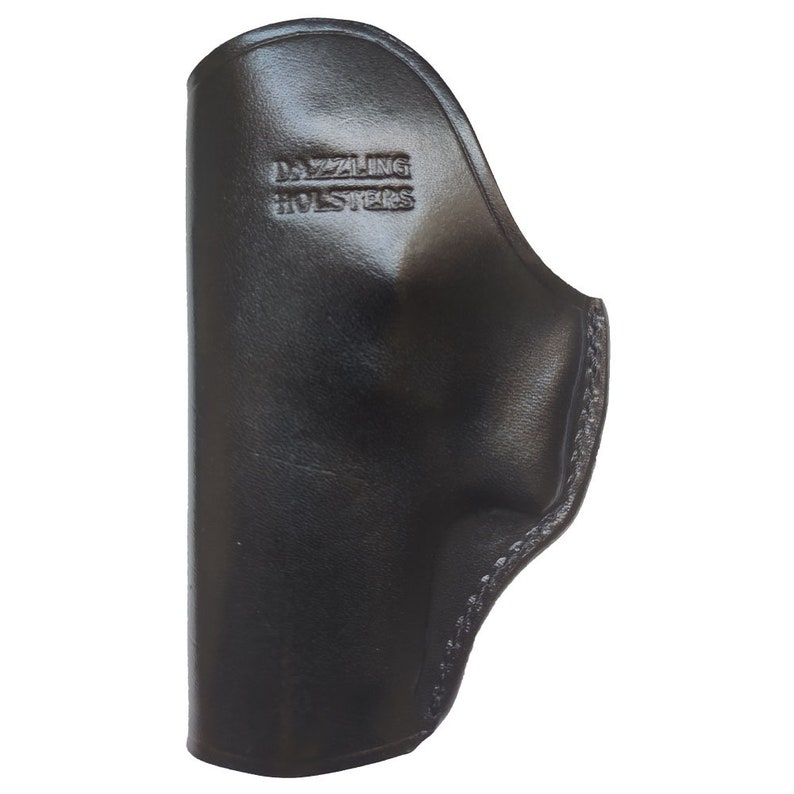May include: Black leather holster with the text "DAZZLING HOLSTERS" embossed on the front.