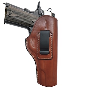 Fondina in pelle IWB per pistole stile 1911 (5 pollici) / adatta a Colt, Kimber, Sig Sauer, S&W, Browning Hi-Power / Dazzling Holster