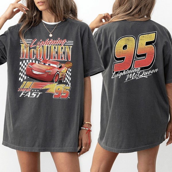 Vintage Lightning Mcqueen Comfort Colors Shirt, Retro Cars Movie Sweatshirt, Cars Family Vacation Shirt, Piston Cup Shirt, Cars Land Shirt