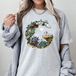 Spirited Away Studio Ghibli Sweatshirt, Ghibli Totoro Shirt Gift, Ghibli No Face Shirt, Hayao Miyazaki, Howl's Moving Castle shirt, Calcifer image 3