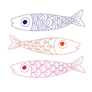 3 Fishes Embroidery Design - Instant Download - Machine Embroidery Design - Sardines Set Cute Graphic Design Outline Japan Style Animals Sea