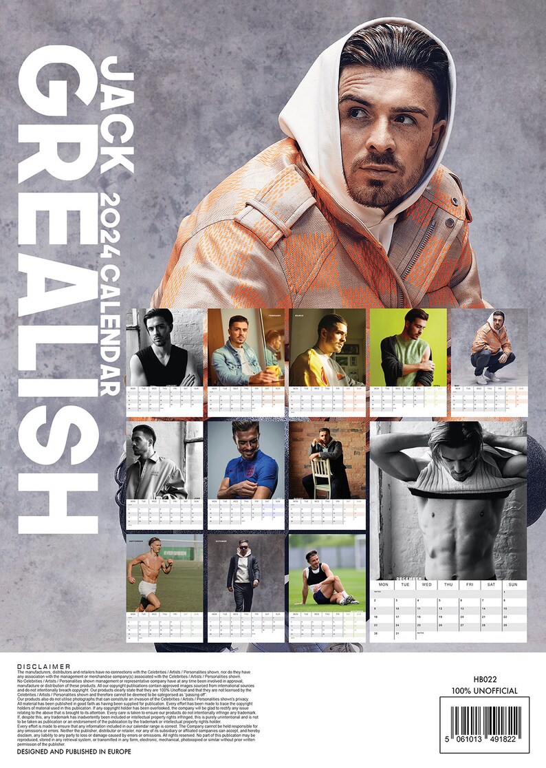 JACK GREALISH 2024 Calendar DELUXE Etsy Canada