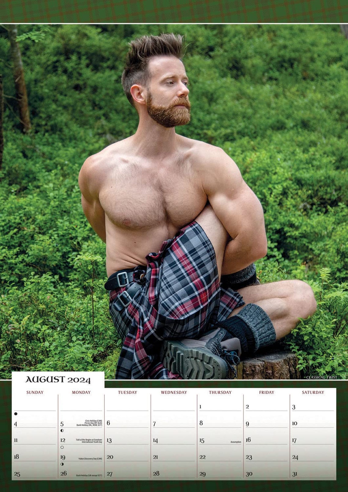 Kilted Yoga 2024 Calendar Etsy