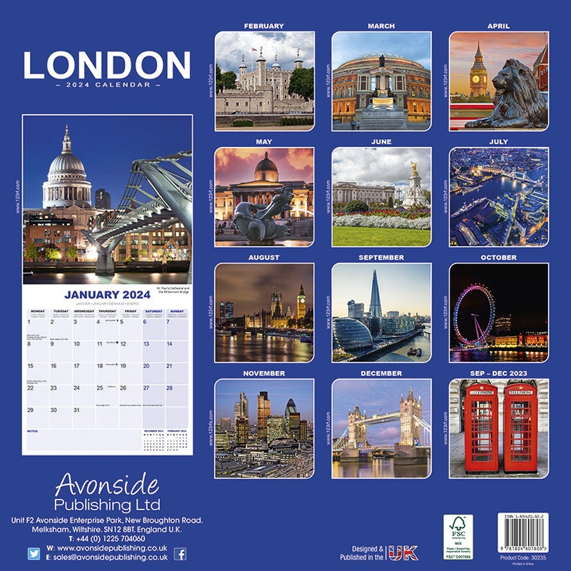 LONDON Calendar 2024 Etsy