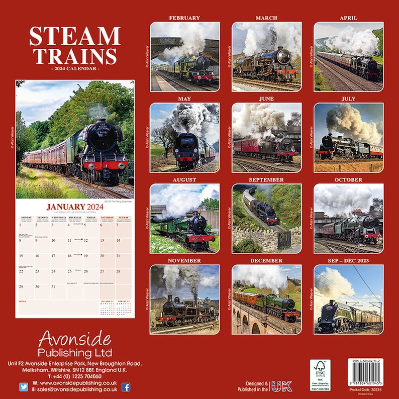 STEAM TRAINS Calendar 2024 Etsy