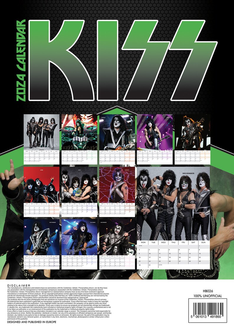 KISS 2024 Calendar DULUXE Etsy
