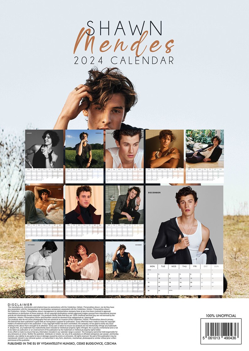 SHAWN MENDES 2024 Calendar Etsy